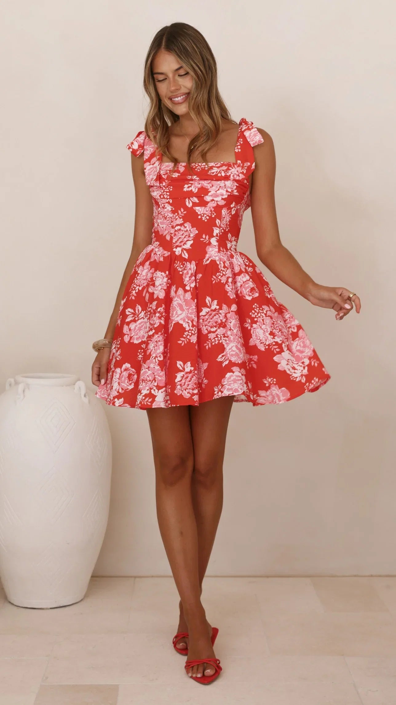 Haisley Mini Dress Red Floral