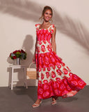 Summer Dreaming Floral Color Block Maxi Dress