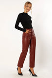 Maverick Vegan Leather Pants Merlot