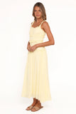 Enola Gather Midi Dress Yellow
