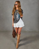 Kissed Honey Tiered Ruffle Lace Mini Skirt