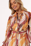 Quinn Long Sleeve Mini Dress Warm Multi