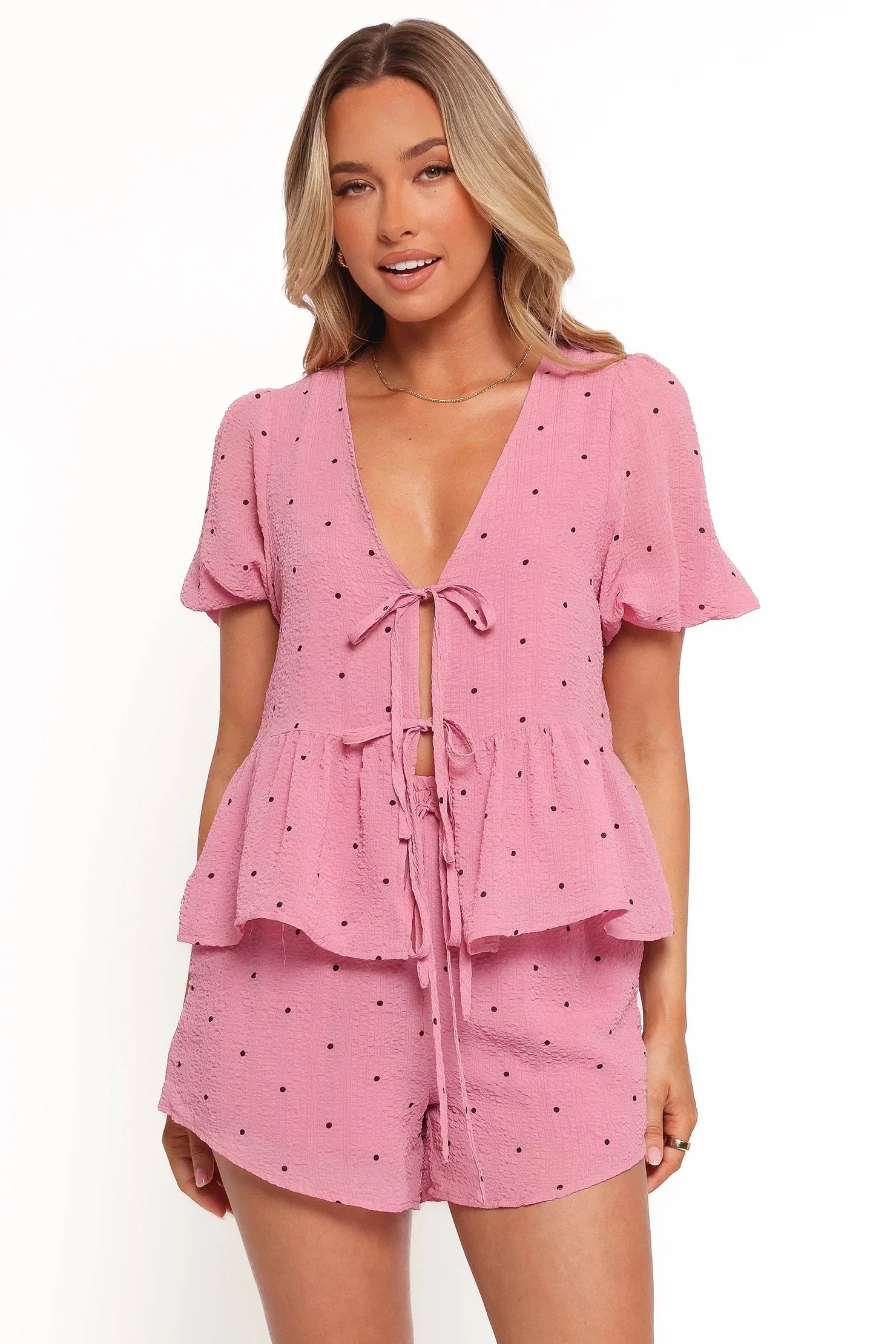 Nala Shorts Pink Polka Dot