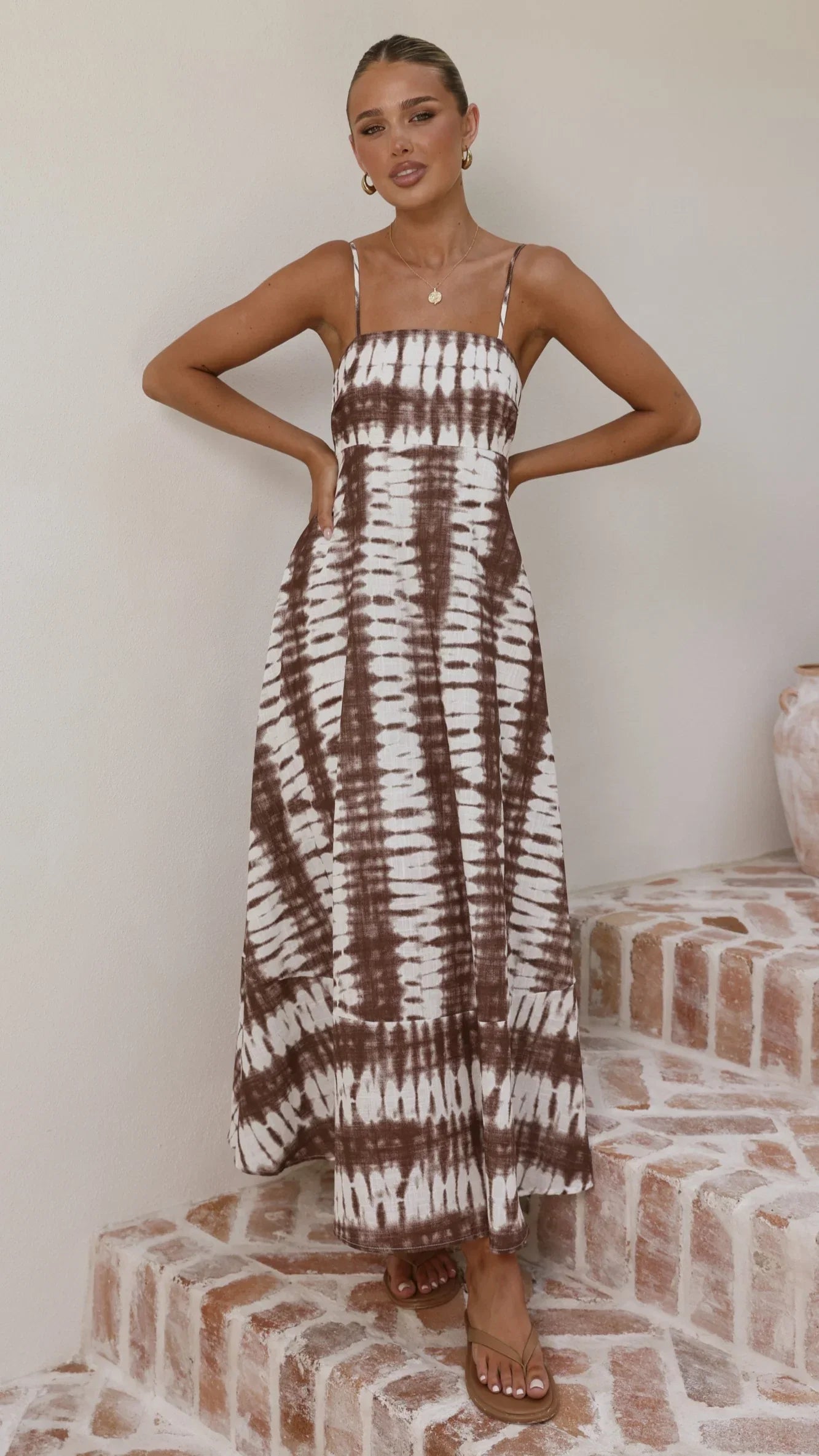 Marcel Maxi Dress Chocolate Tie Dye