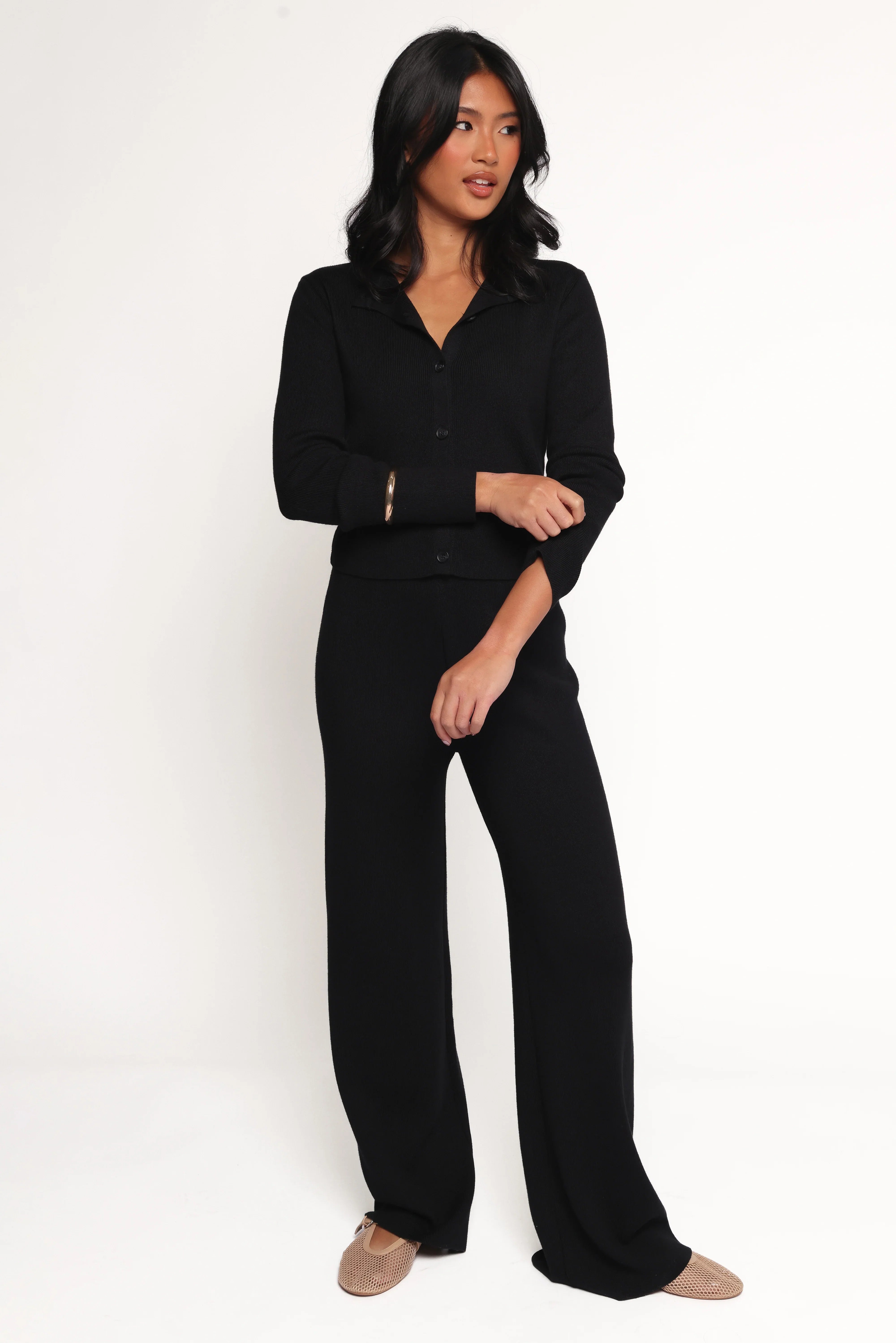 Elliot Knitted Pant Set Black