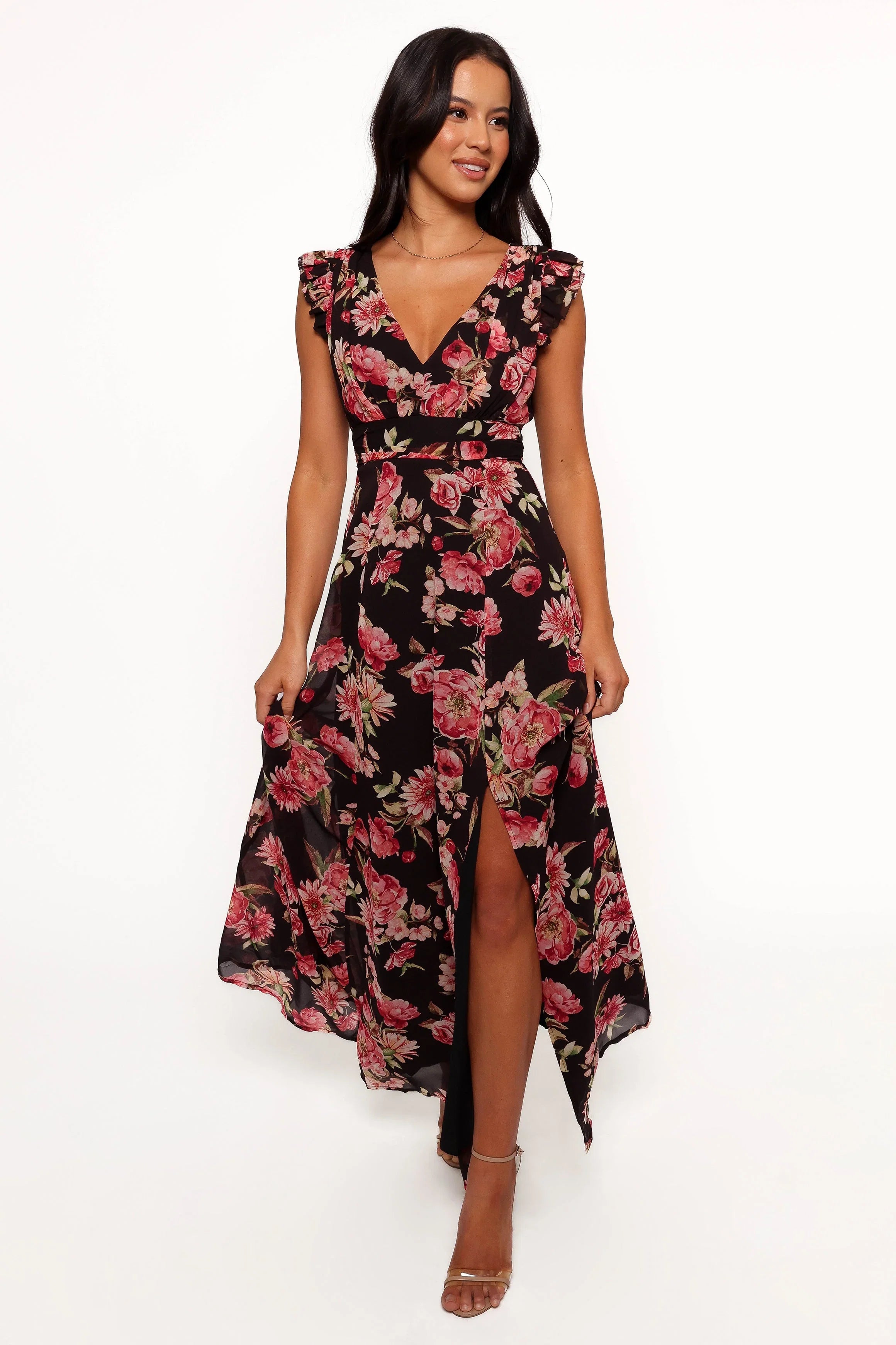 Aldo Maxi Dress Black Floral