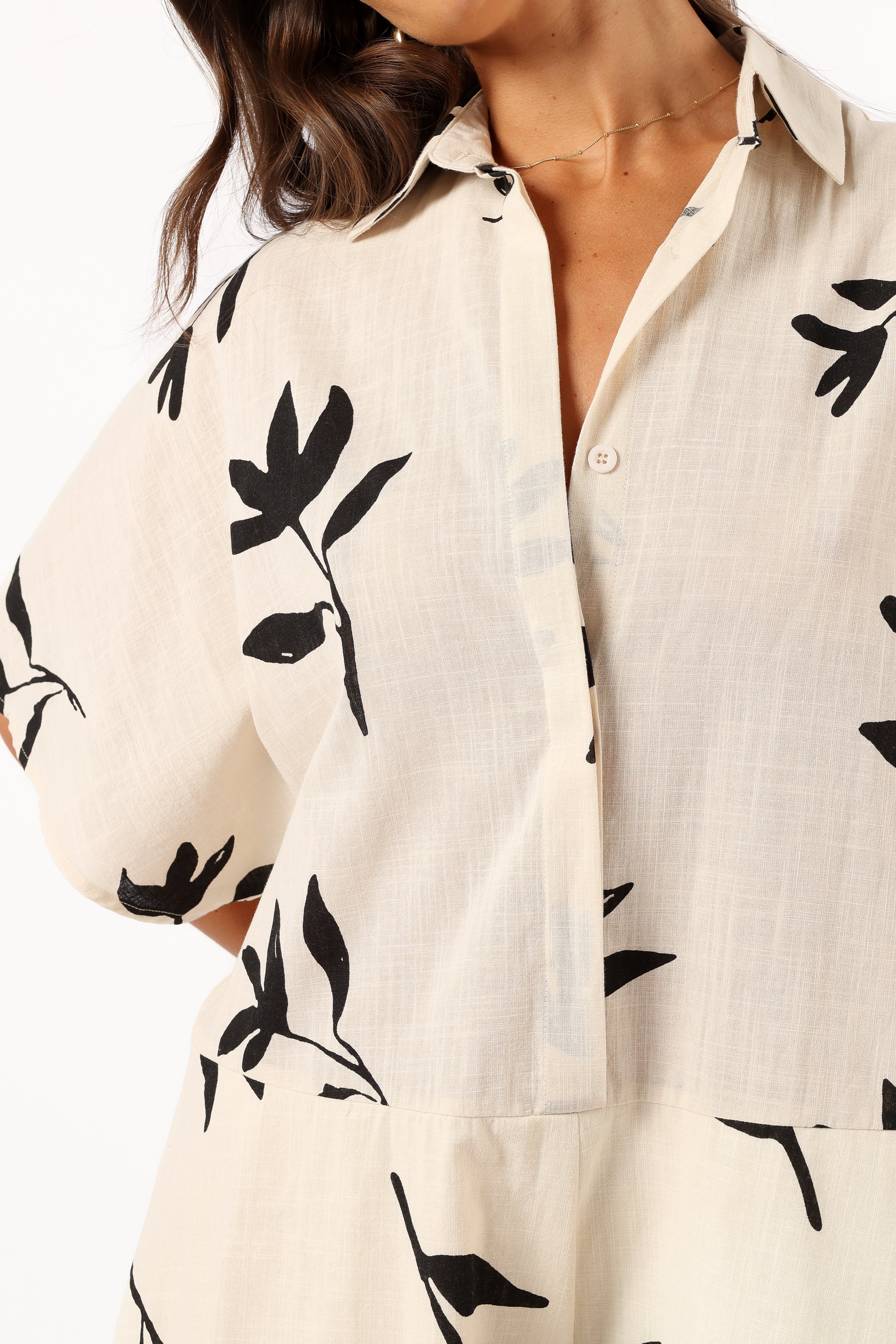 Sebastian Romper White Black Print