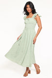 Bronte Midi Dress Green Floral