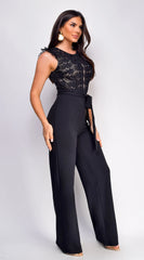 Amiliana Lace Top Jumpsuit Black