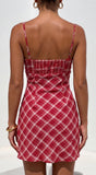Cherry Lane Plaid Mini Dress Red