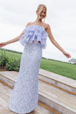 Jennings Lace Maxi Skirt Blue Sequin