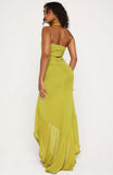 Main Character Energy Mesh Maxi Dress Chartreuse