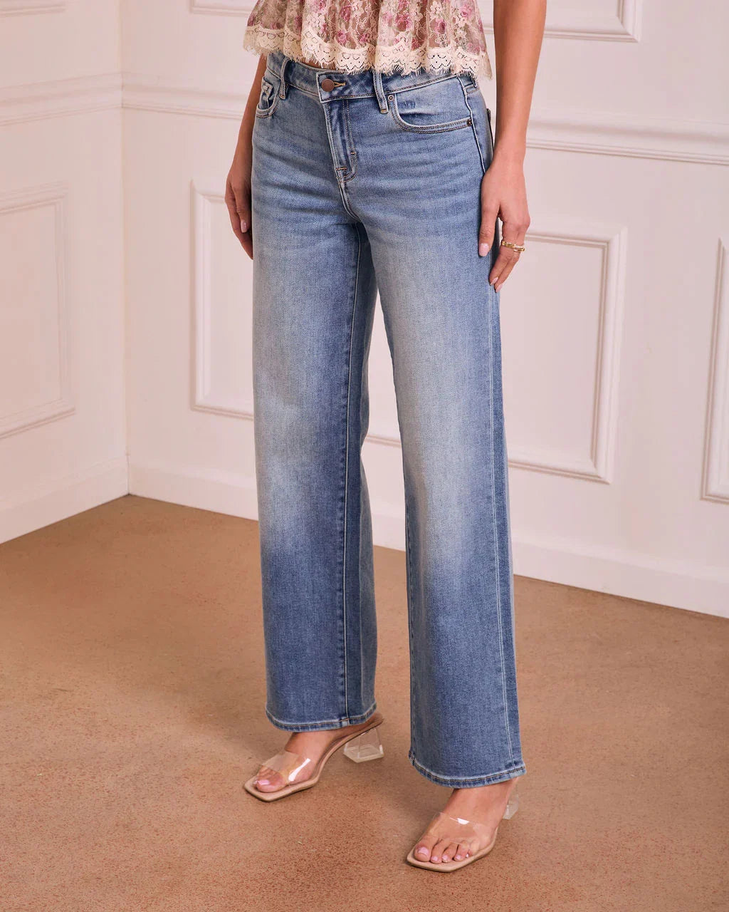 Tisla Super Stretch Mid Rise Straight Leg Jeans