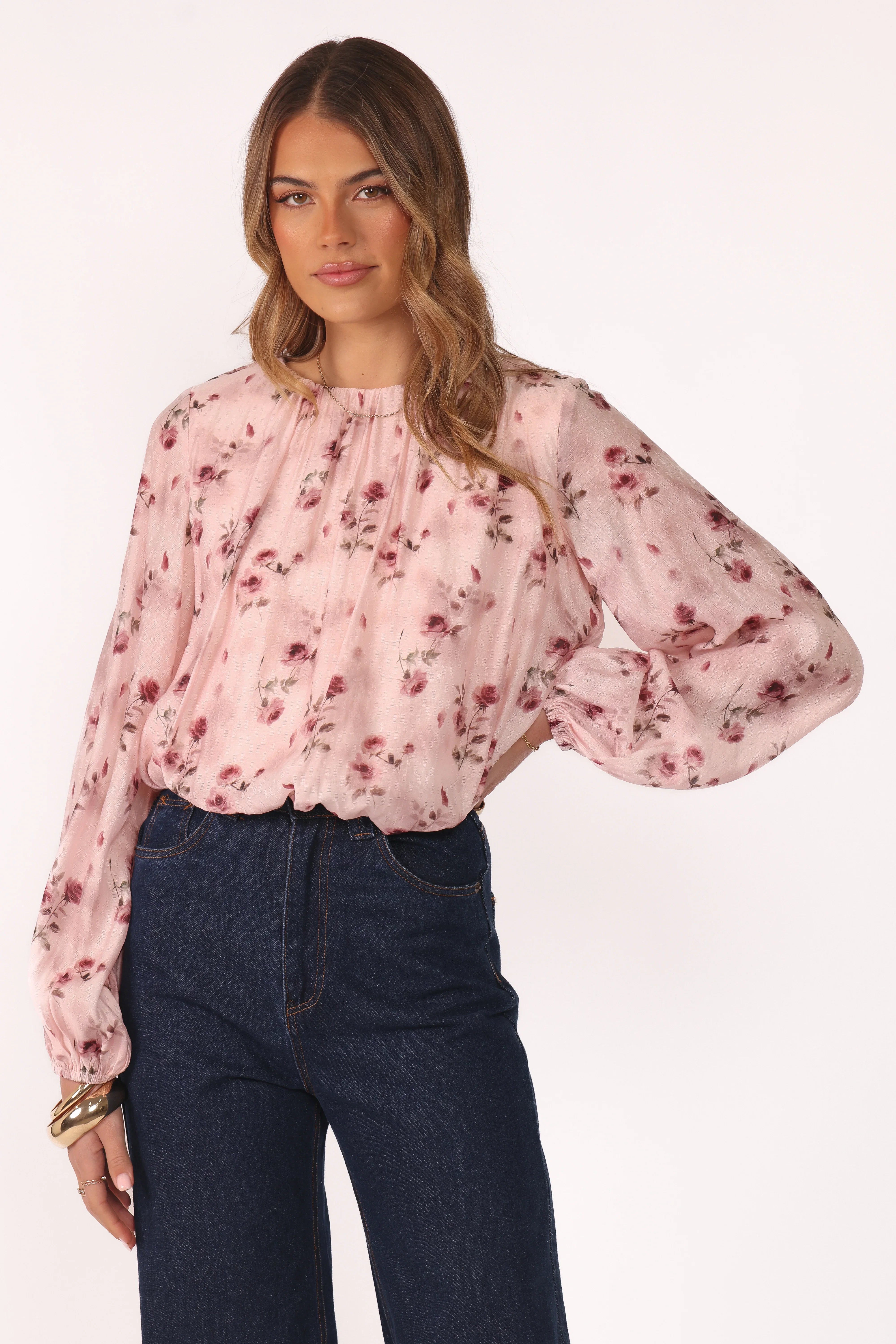 Dallas Long Sleeve Top Pink Rose