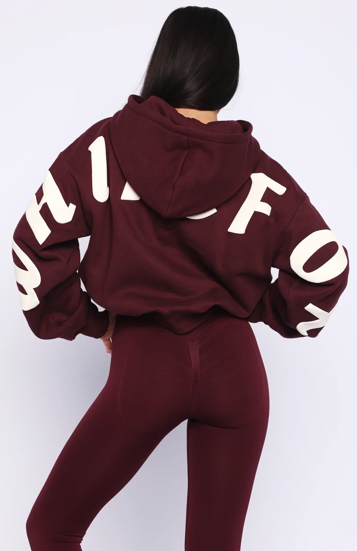 Gone Away Boxy Zip Front Hoodie Merlot