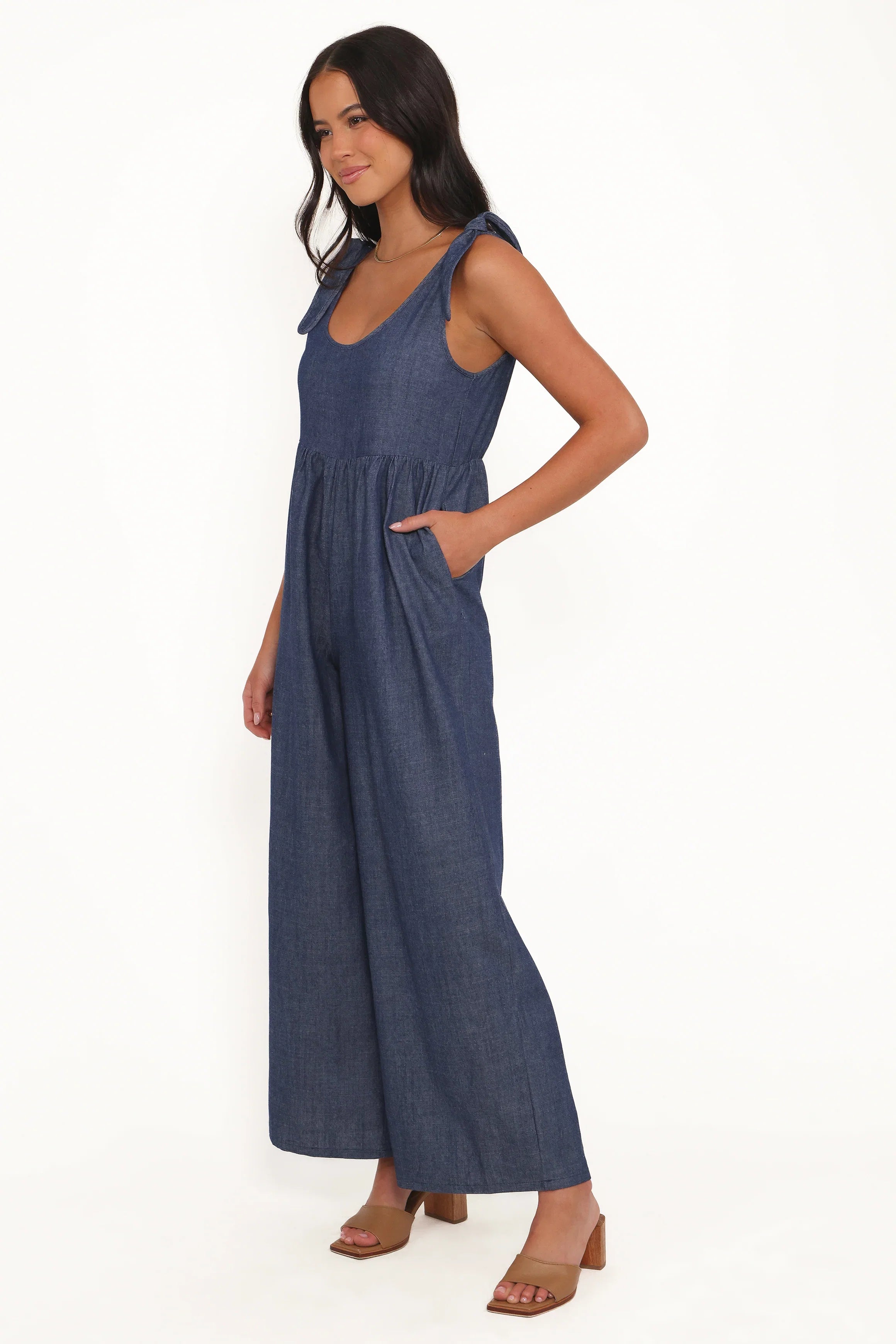 Ayla Chambray Jumpsuit Denim