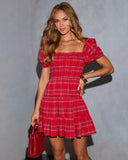 Holiday Muse Plaid Mini Dress
