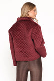 Roxanna Quilted Velvet Jacket Wine