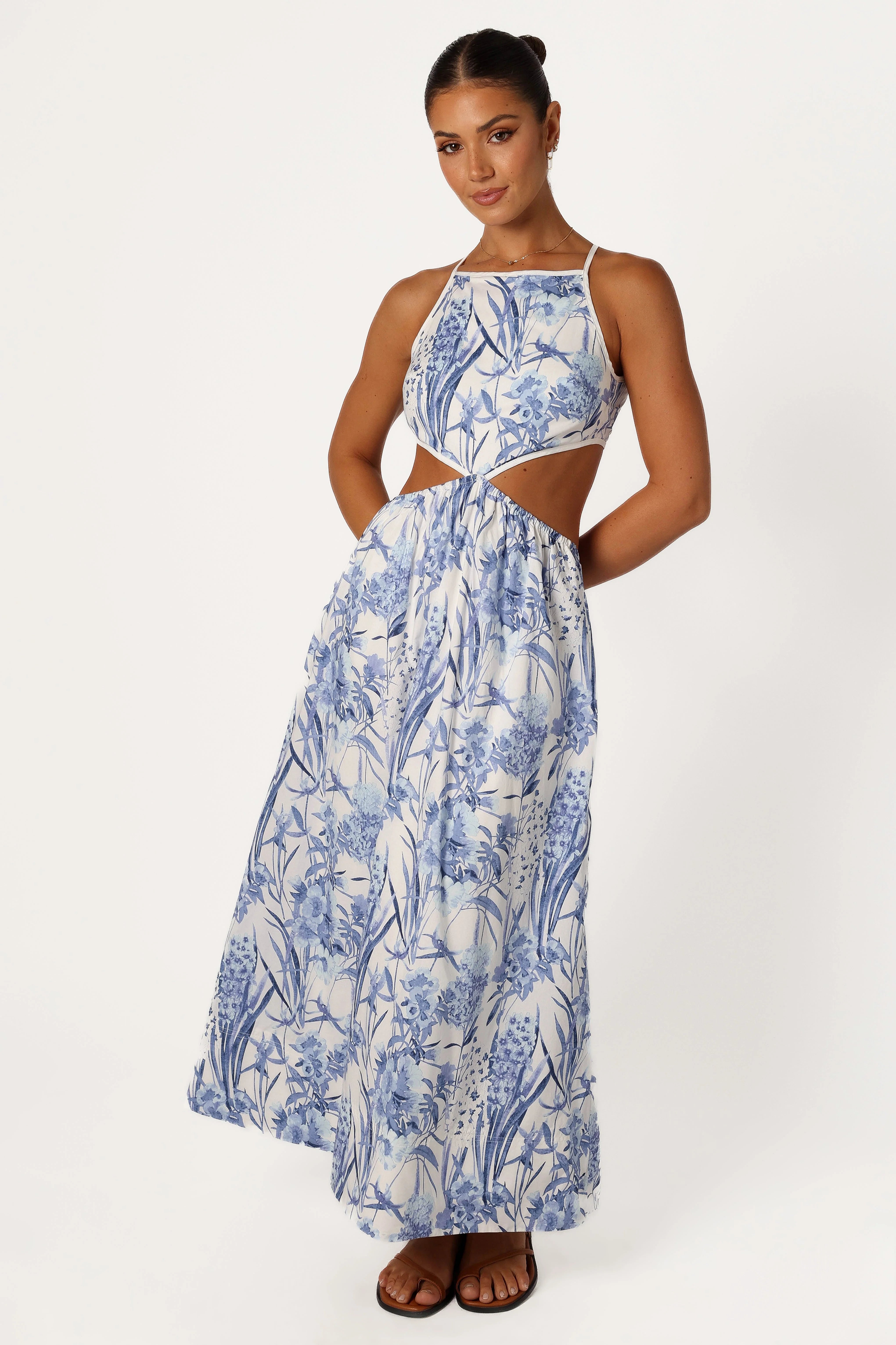 Sena Midi Dress Blue Floral