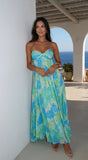 Sola Floral Strapless Maxi Dress Blue Multi