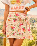 Citrus Shine Wrap Cover Up Fruit Print Mini Skirt