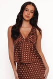 Kelso Top Brown Polka Dot