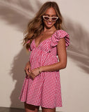 Daniela Gingham Babydoll Mini Dress