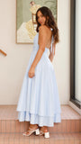 Kathy Halter Neck Maxi Dress Light Blue