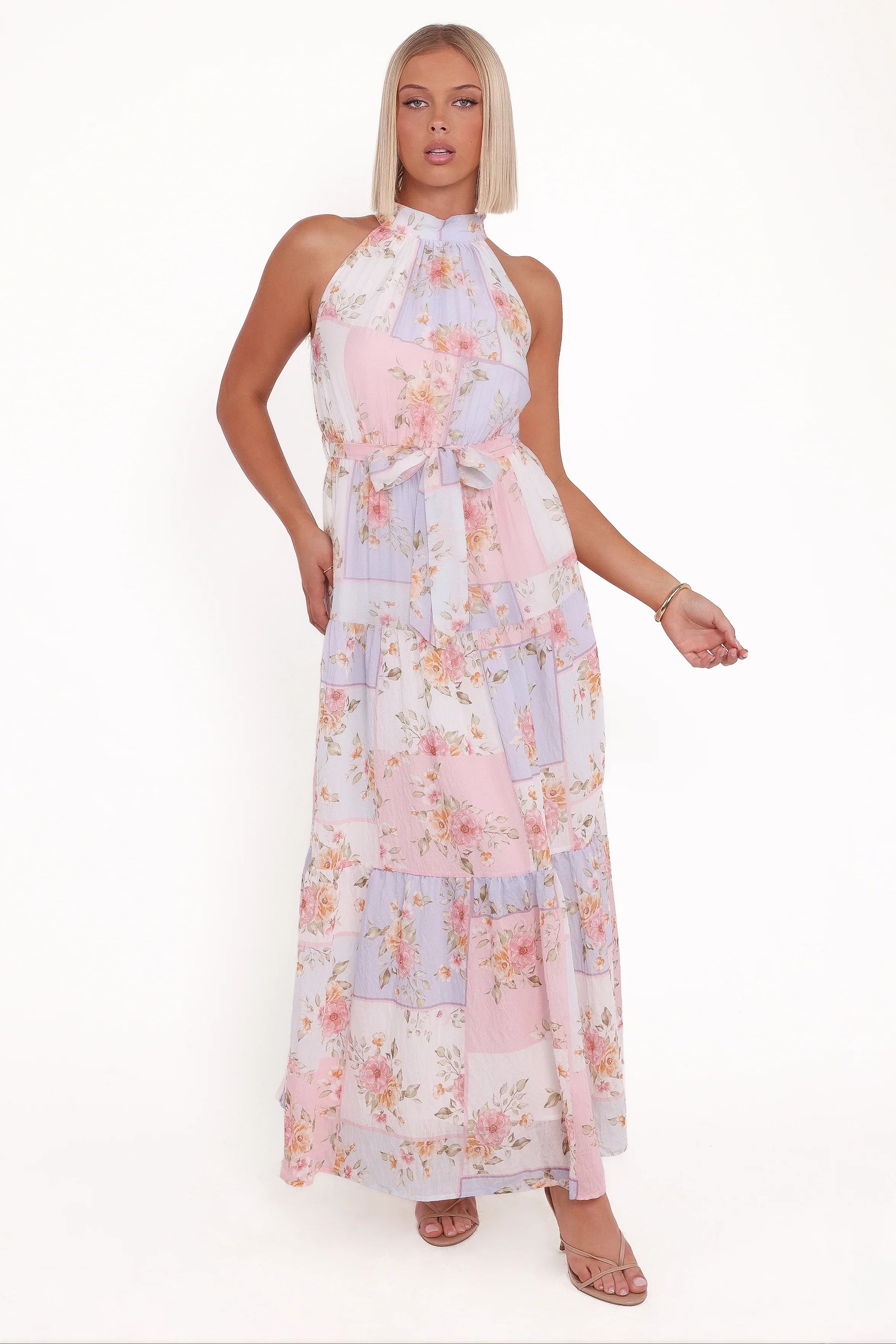Caroline Maxi Halter Dress Multi Floral