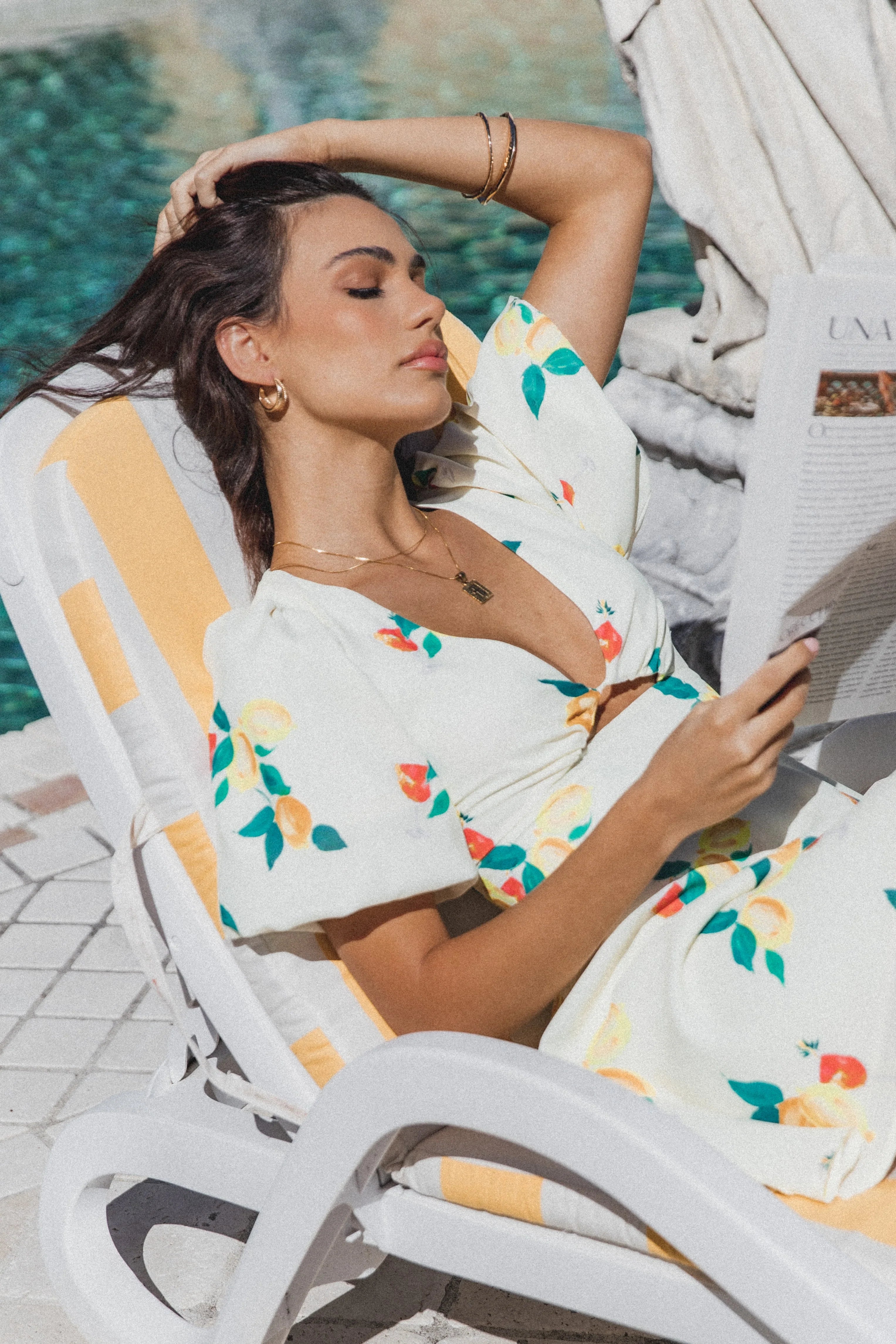 Mikaela Mini Dress Lemon Print