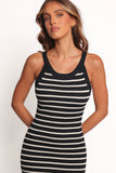 Arabella Knit Dress Black Beige Stripe