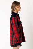Lucille Plaid Shacket Red Navy