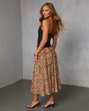 Thora Print Leather Corset Maxi Dress