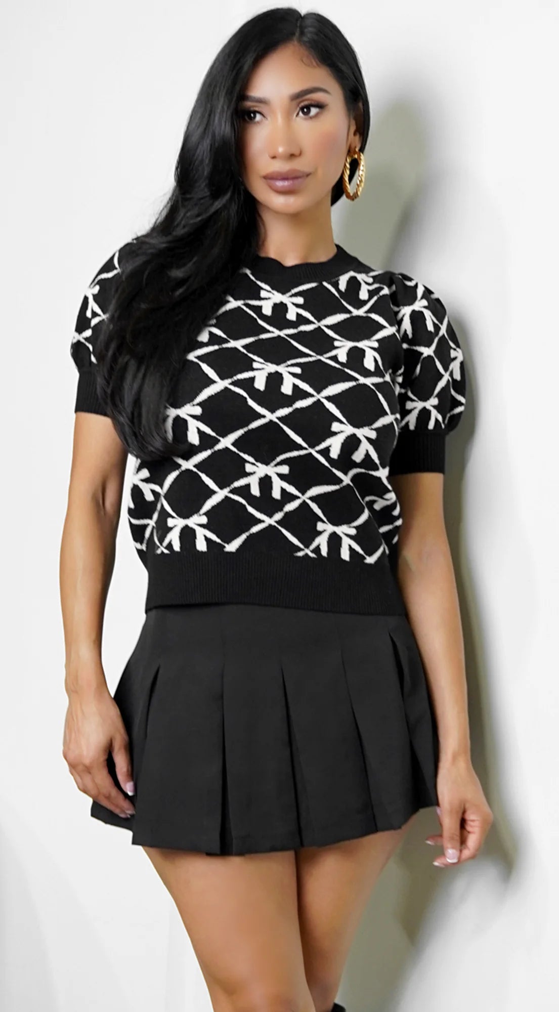 Sara Pleated Skort Black