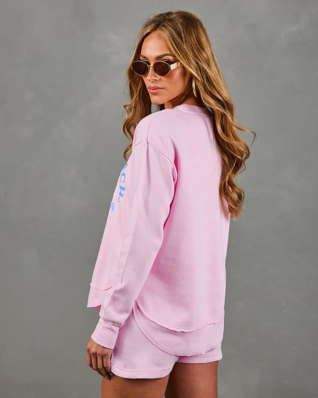 Newport Beach Babe Knit Fleece Graphic Sweatshirt