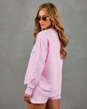 Newport Beach Babe Knit Fleece Graphic Sweatshirt