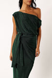 Santiago Off Shoulder Midi Dress Emerald