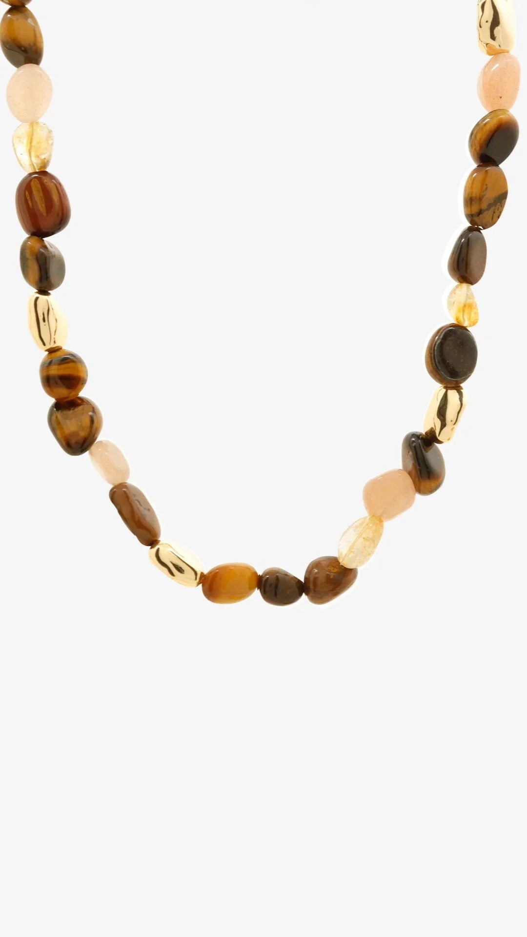 Kohen Beaded Necklace Golden Brown