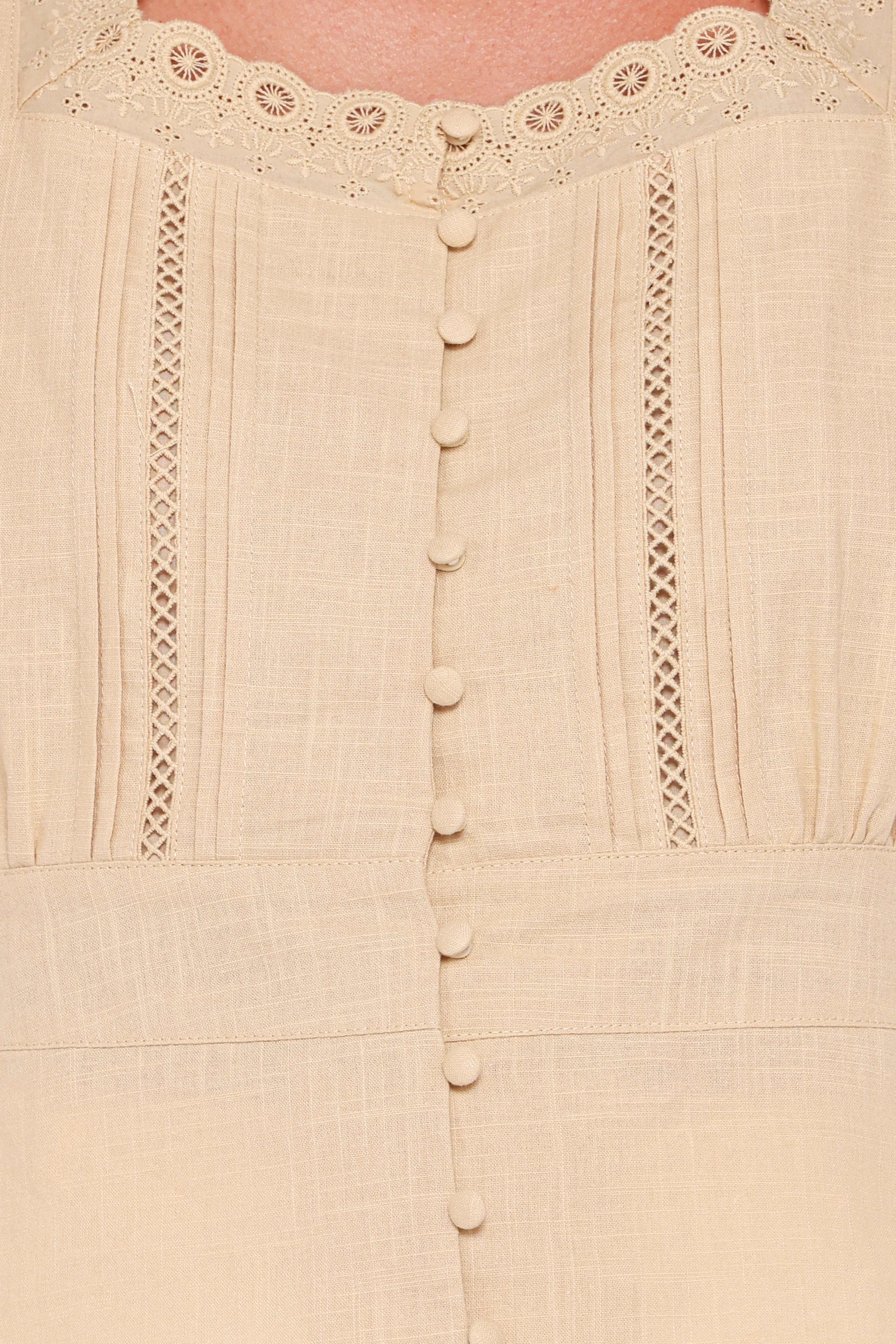 Luke Button Top Khaki