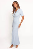 Crawford Short Sleeve Knit Dress Pale Blue