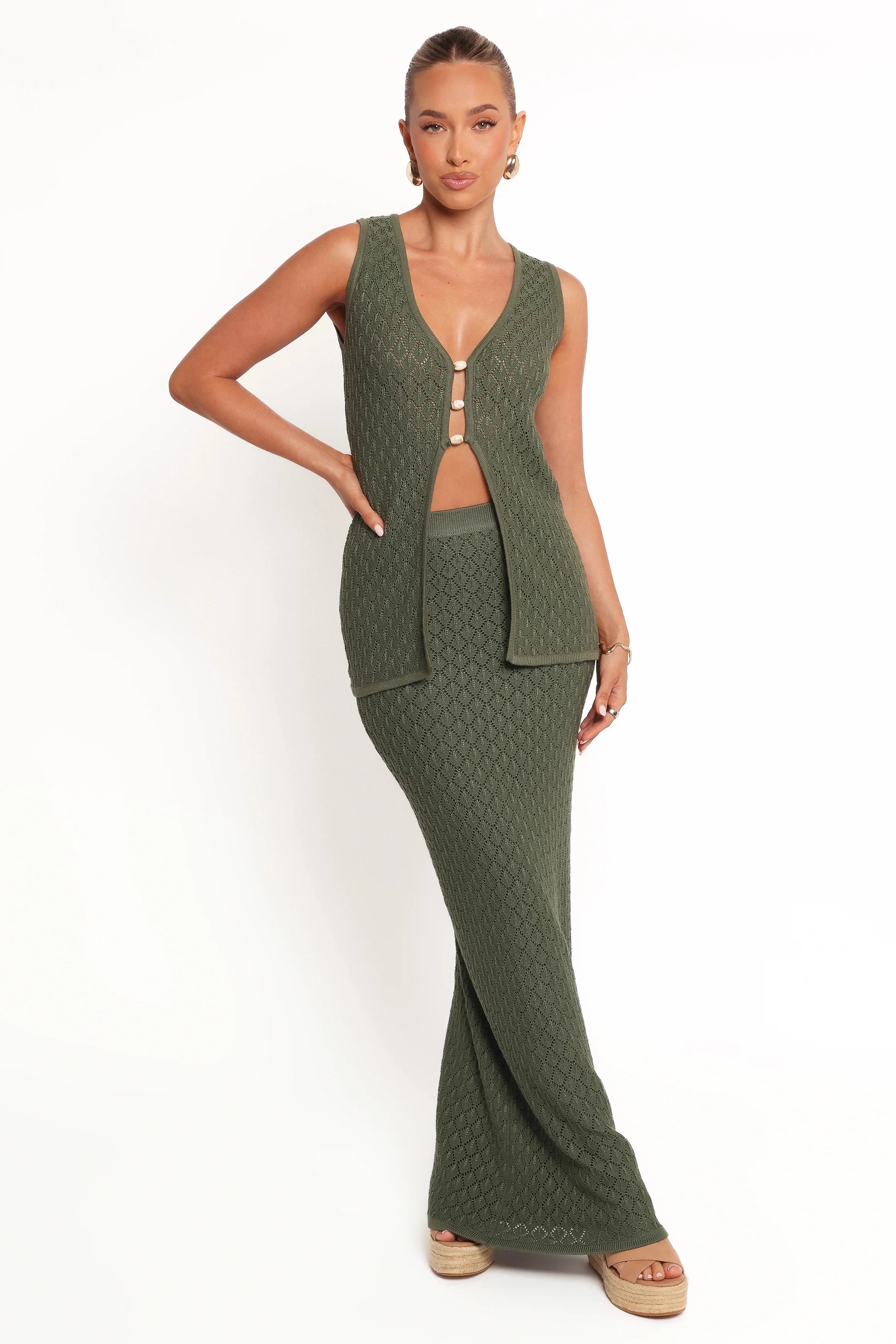 Asplie Knit Top Olive