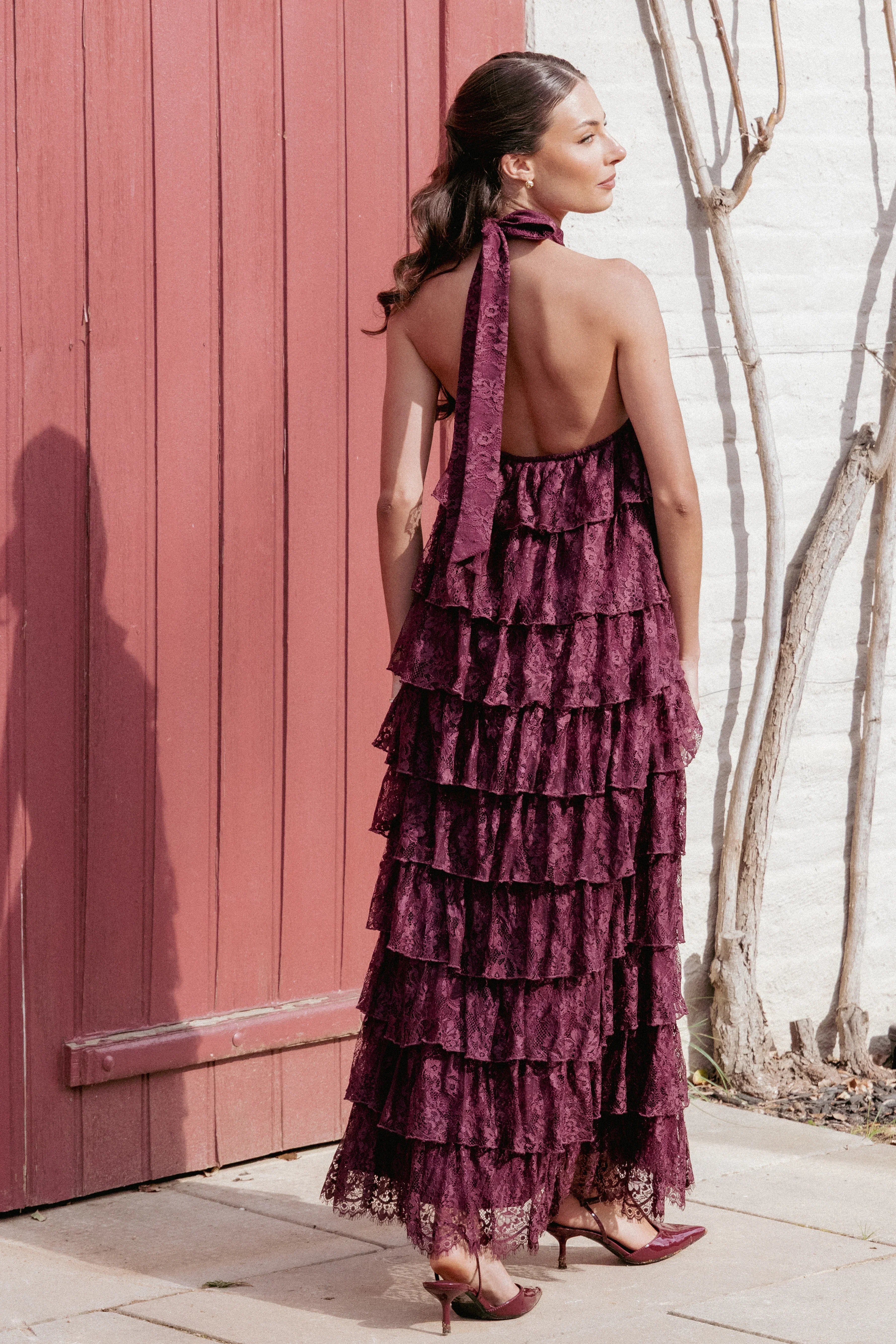 Zoella Maxi Dress Cherry Lace