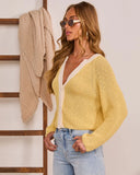Soft Power Contrast Trim Cardigan