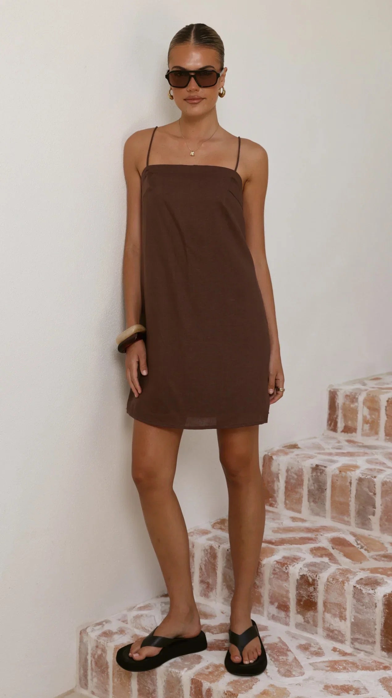 Nalu Mini Dress Brown