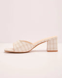 Kristie Gingham Print Heeled Mule