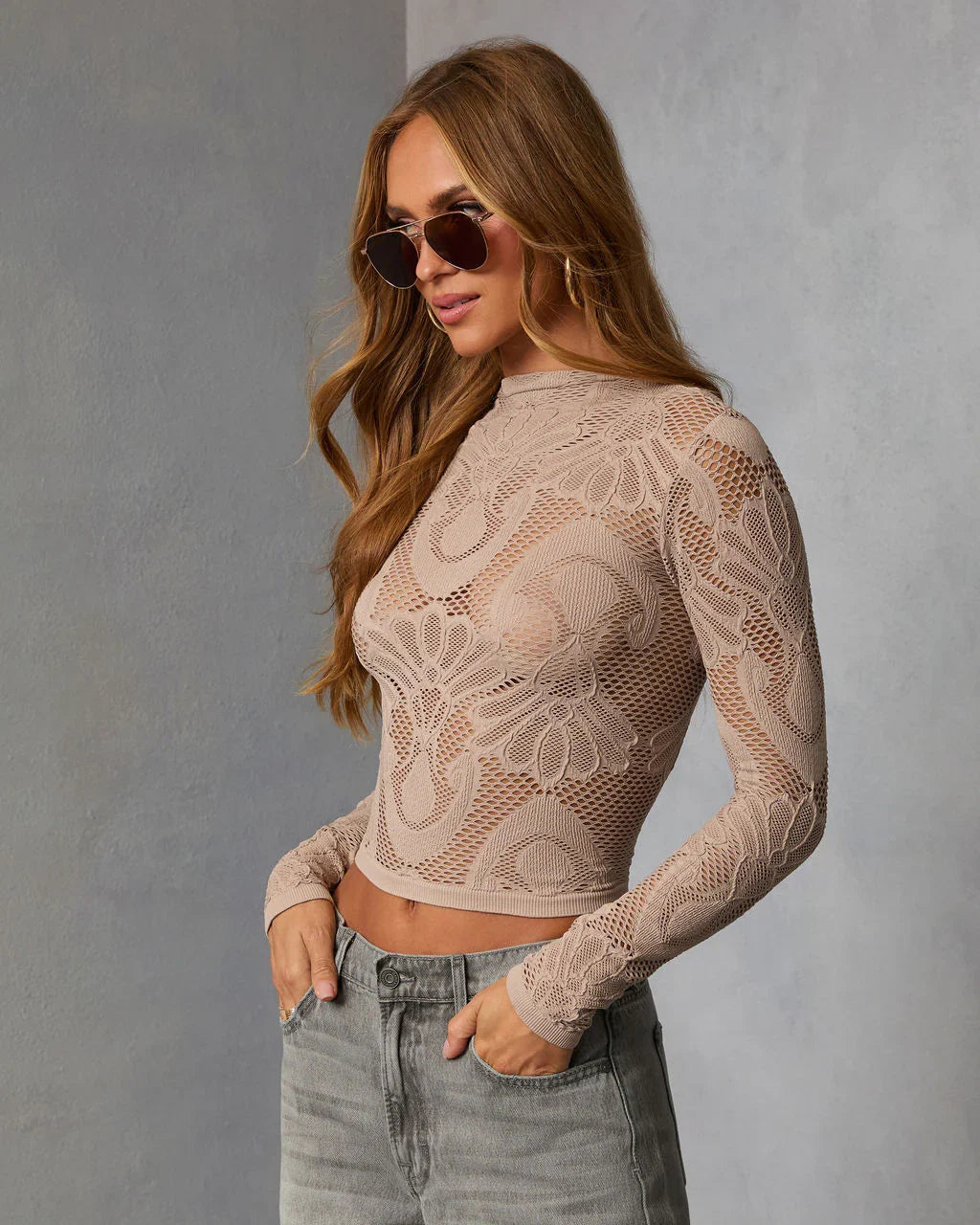 Slay Mode Abstract Open Knit Top