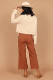 Georgette High Waisted Straight Leg Pants Brown