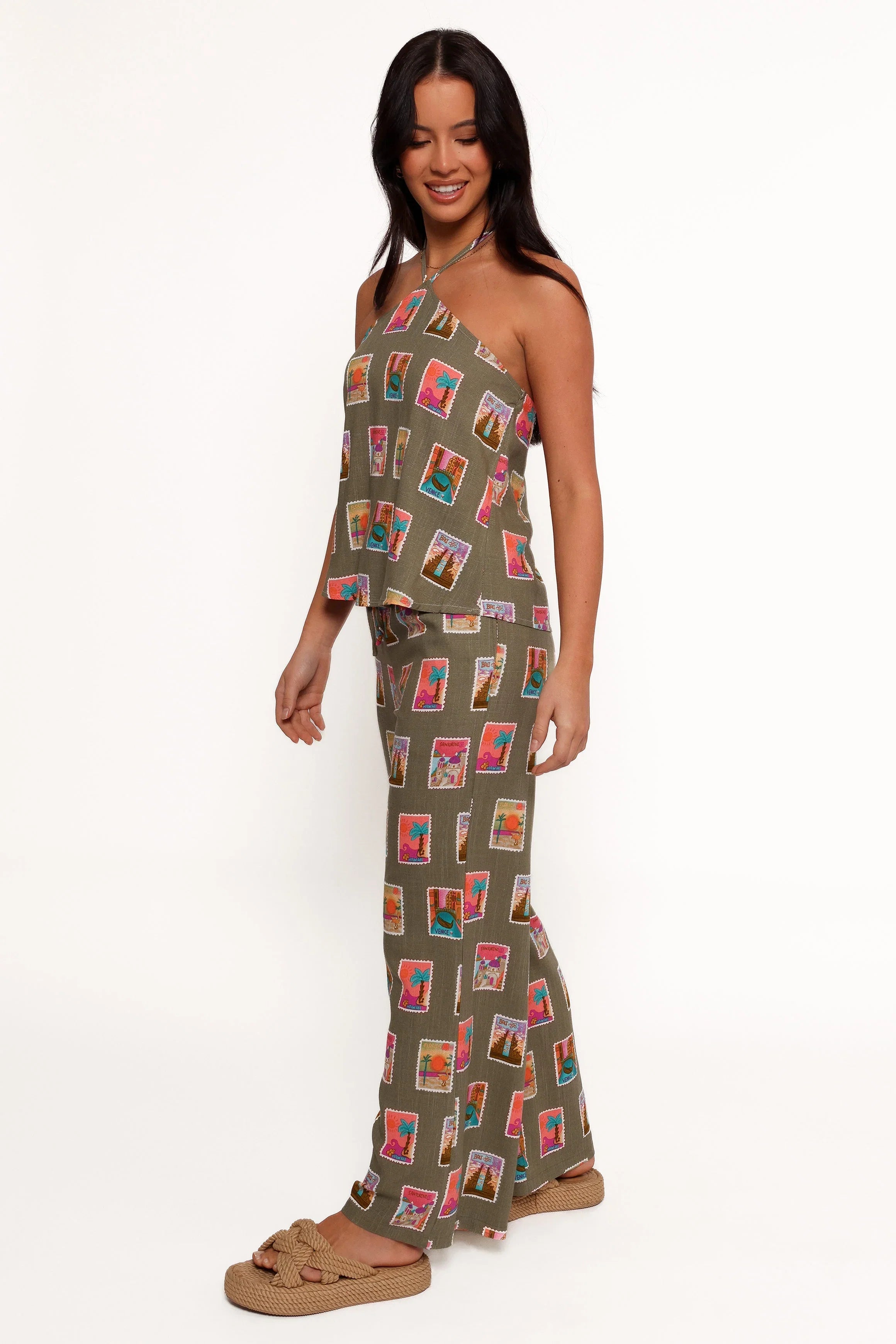Hana Pants Olive Print