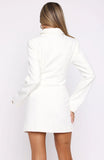 Alpha Femme Long Sleeve Mini Dress White