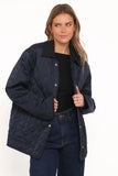 Lynly Quilted Barn Jacket Navy